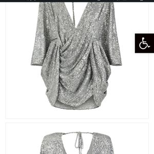 Center of Attention Sequins Dress – Silver